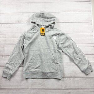 Carhartt Kids Hoodie Gray Fleece Pullover Sweatshirt with Logo NWT S 8